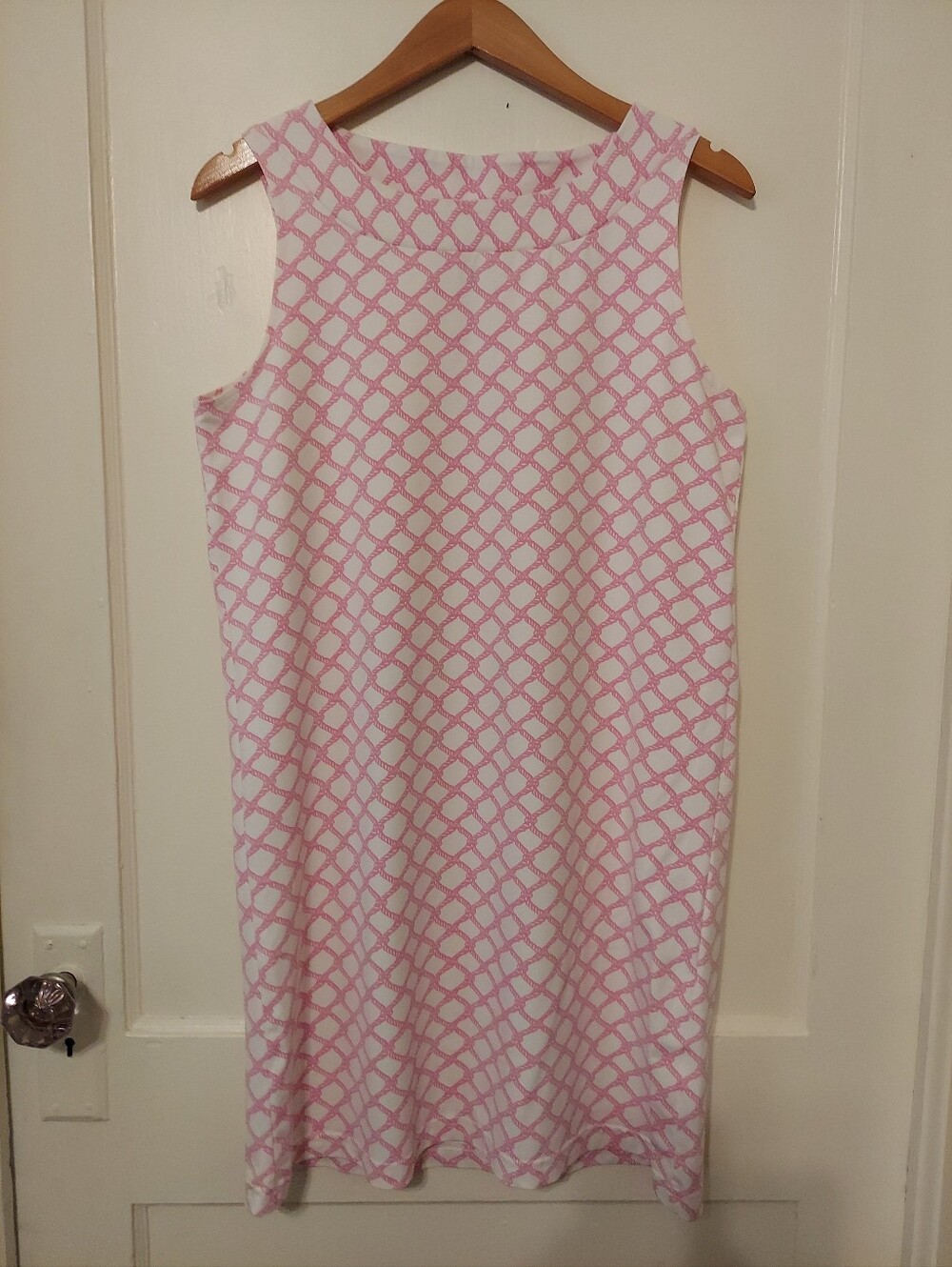 Sailor Sailor Shift Dress White/Pink Rope by Just Madras Womens Medium Coastal